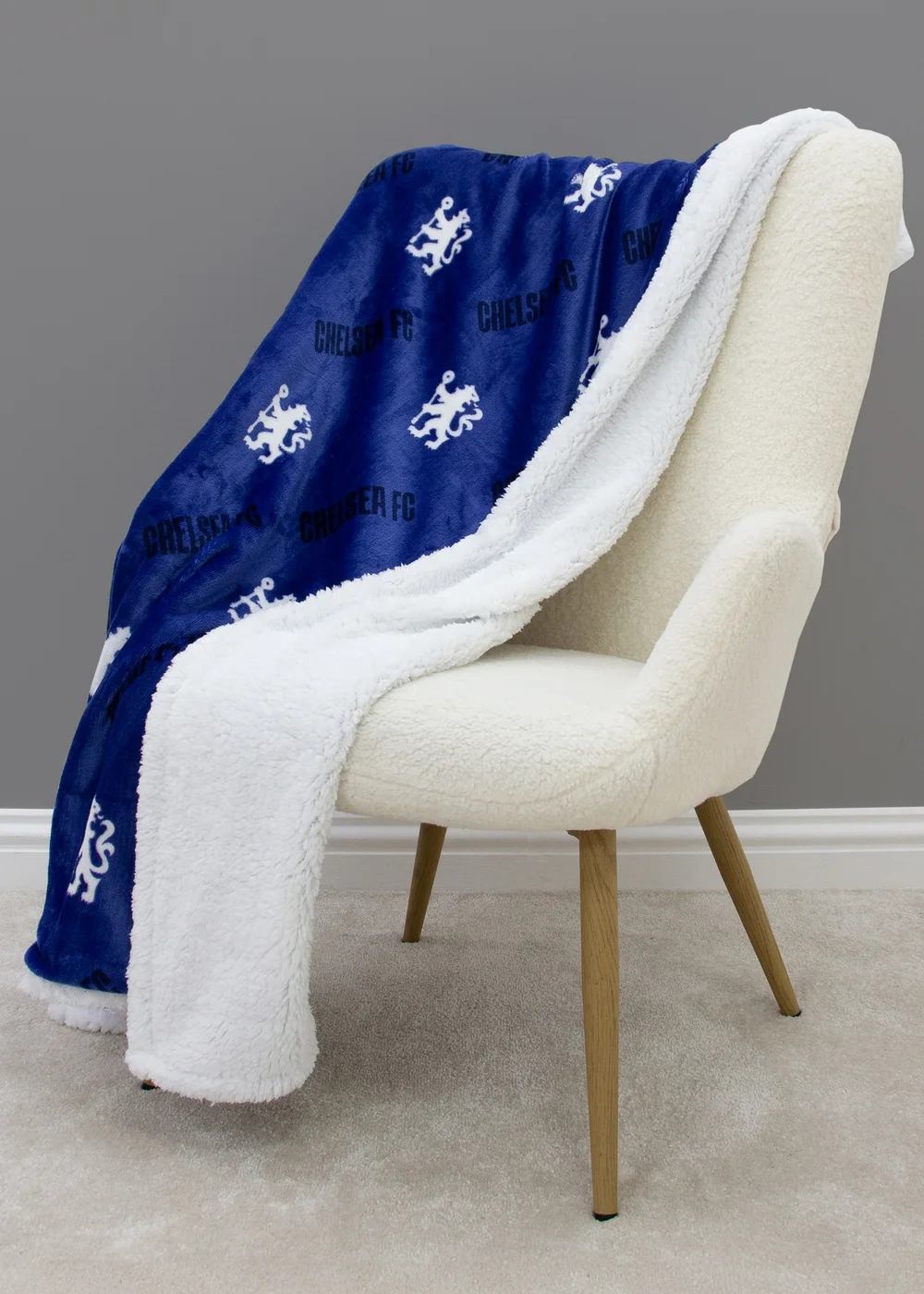 Chelsea FC Goal Blue Sherpa Fleece - 120 X 150 Image 1