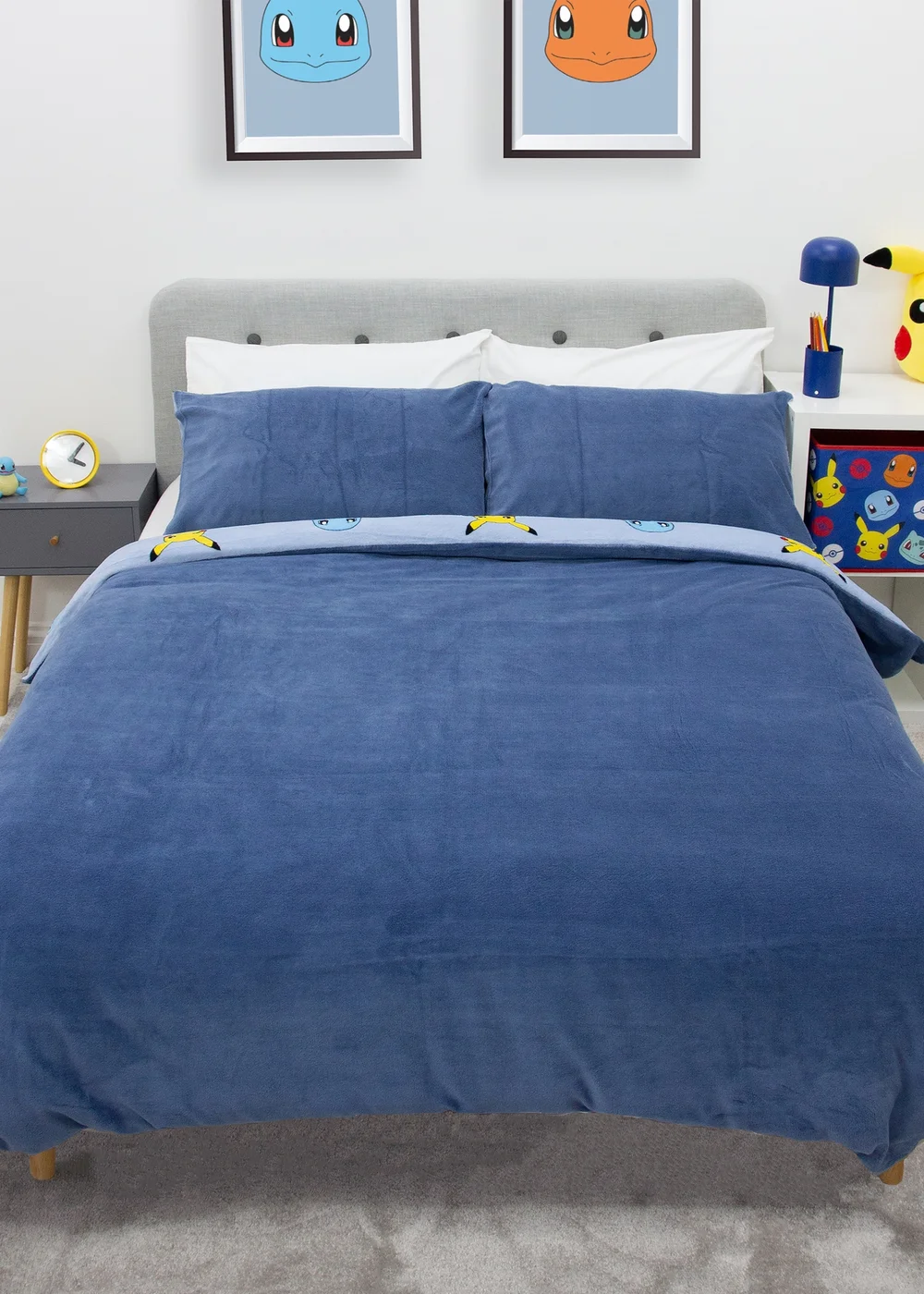Pokemon Snuggle Blue Fleece Duvet Cover - Single Image 2