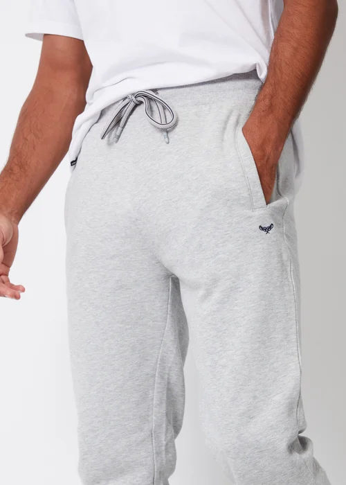 Threadbare Light Grey Cotton Blend Trifoliate Joggers - Small Image 3