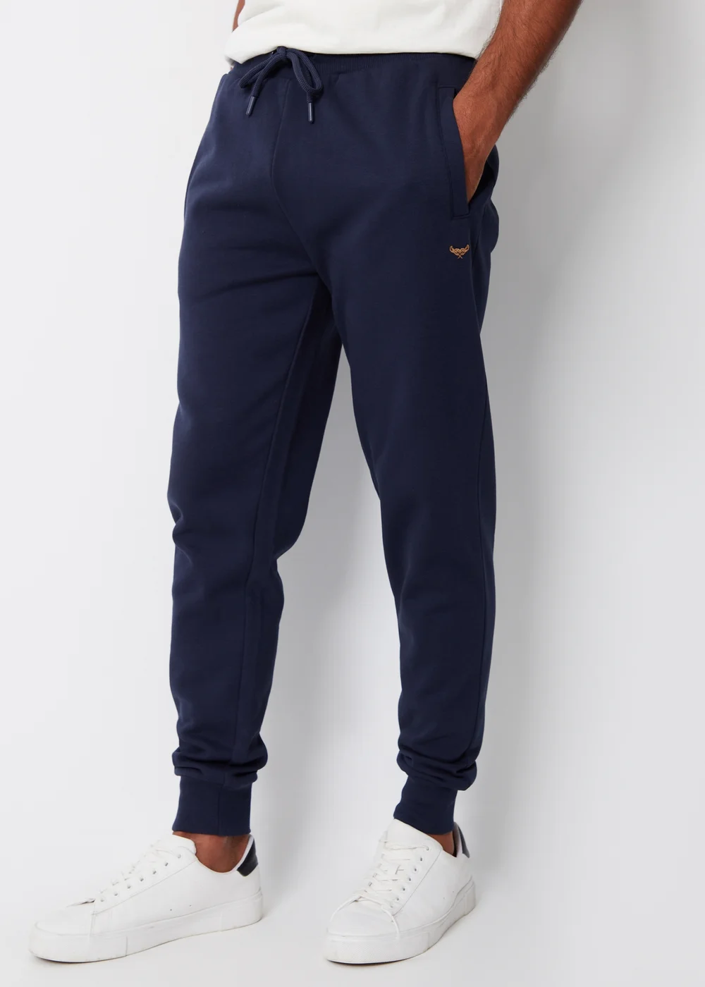 Threadbare Navy Cotton Blend Trifoliate Joggers - XL Image 1