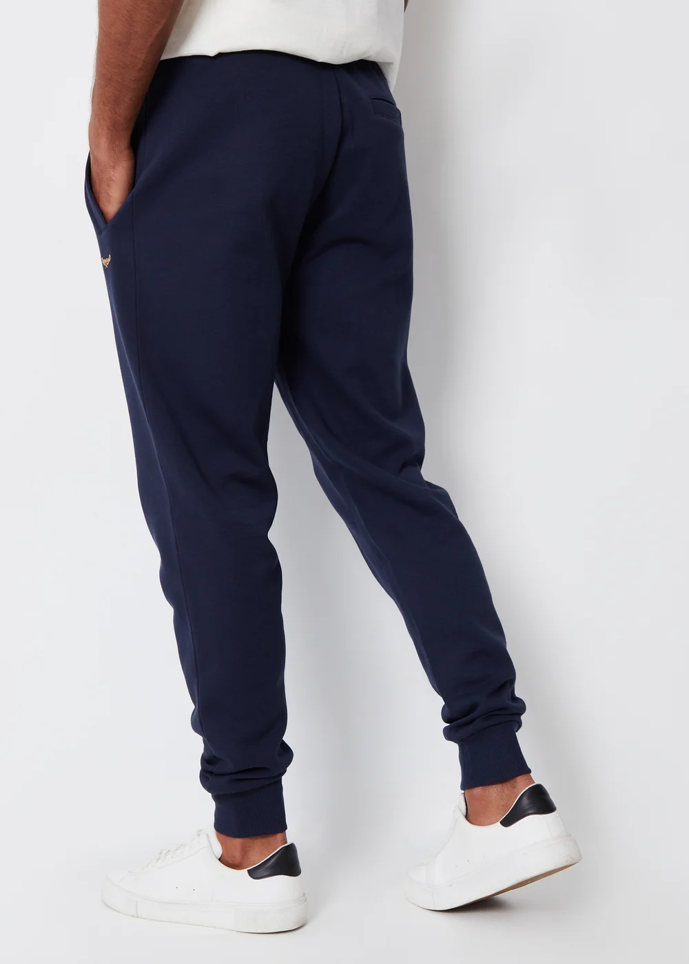 Threadbare Navy Cotton Blend Trifoliate Joggers - XL Image 2