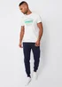 Threadbare Navy Cotton Blend Trifoliate Joggers - XL Image 4