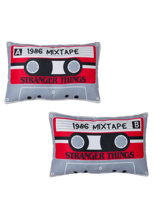 Stranger Things Grey Cassette Shaped Cushion - One Size Image 5