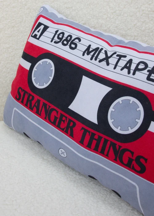 Stranger Things Grey Cassette Shaped Cushion - One Size Image 4