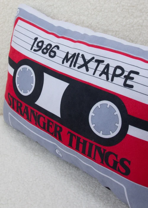 Stranger Things Grey Cassette Shaped Cushion - One Size Image 3