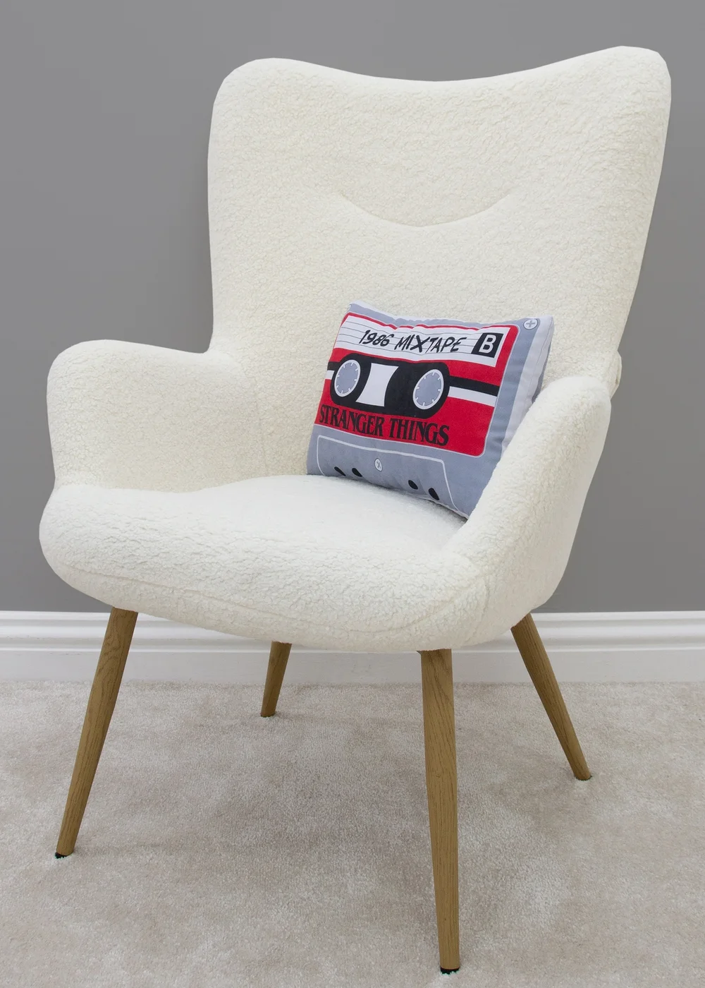Stranger Things Grey Cassette Shaped Cushion - One Size Image 2