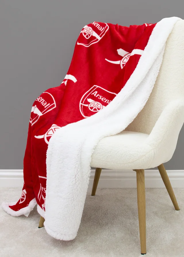 Arsenal Stamp Red Sherpa Fleece Blanket