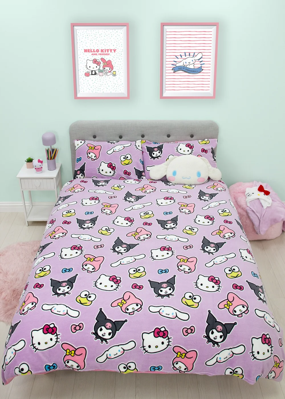 Hello Kitty Chill Pink Fleece Duvet Cover Set - Single Image 1