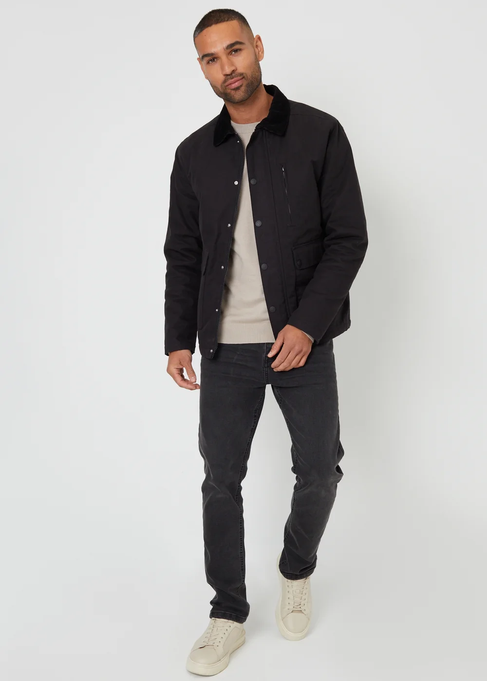 Threadbare Black Cotton Twill Lightweight Jacket - 2XL Image 4