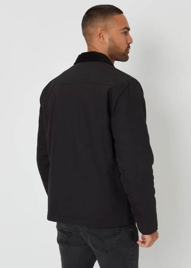 Threadbare Black Cotton Twill Lightweight Jacket
