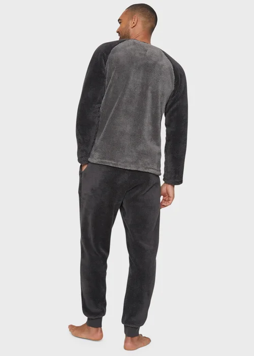 Threadbare Charcoal Borg Loungewear Set - Large Image 2