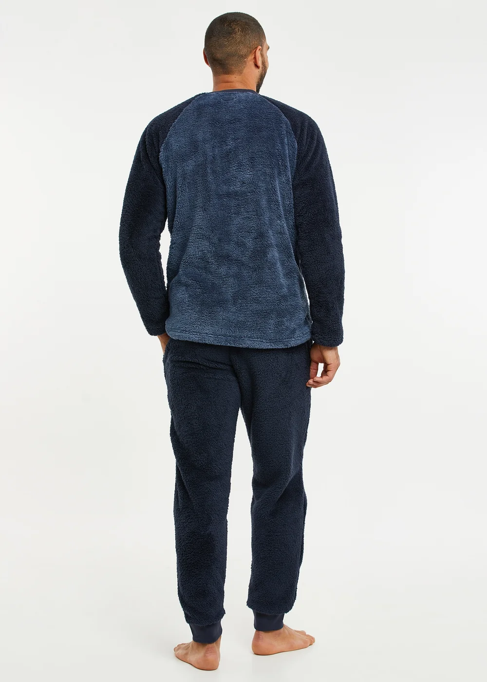 Threadbare Navy Borg Loungewear Set - Extra Large Image 2