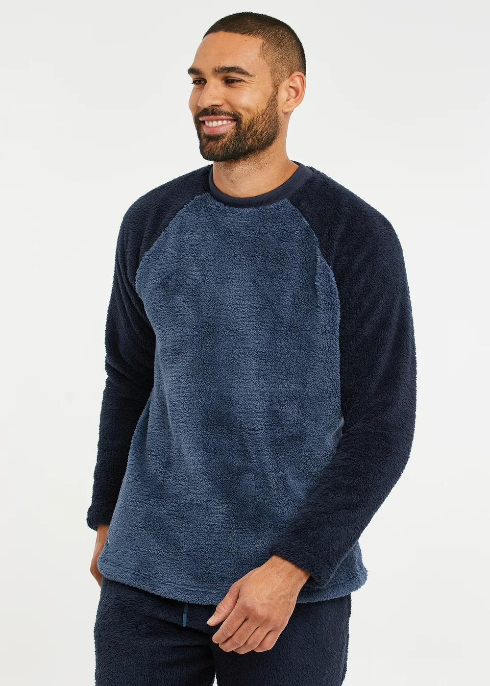 Threadbare Navy Borg Loungewear Set - Extra Large Image 3