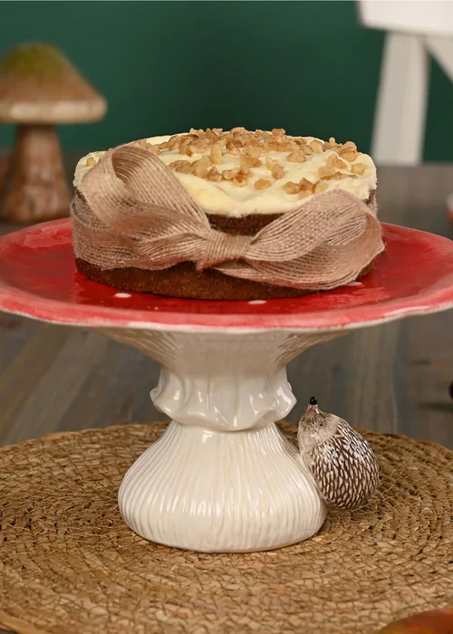 Country Living Red Toadstool & Hedgehog Cake Stand - One Size Image 5