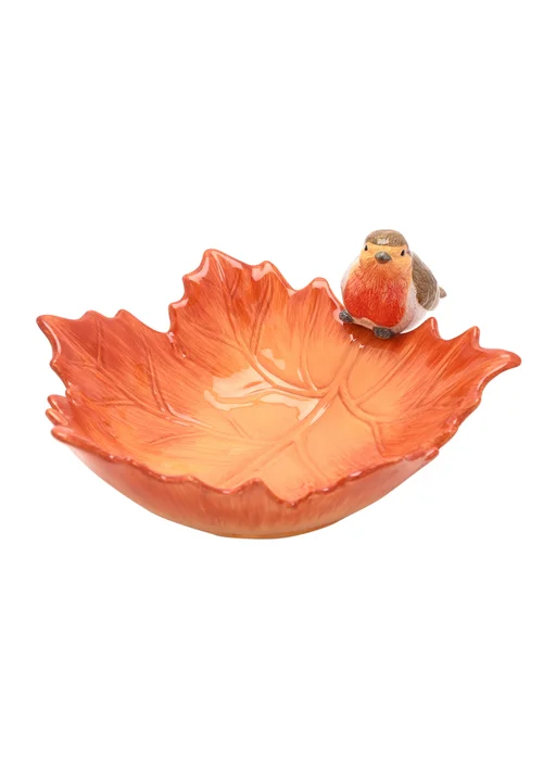 Country Living Orange Robin On A Leaf Serving Bowl - One Size Image 2