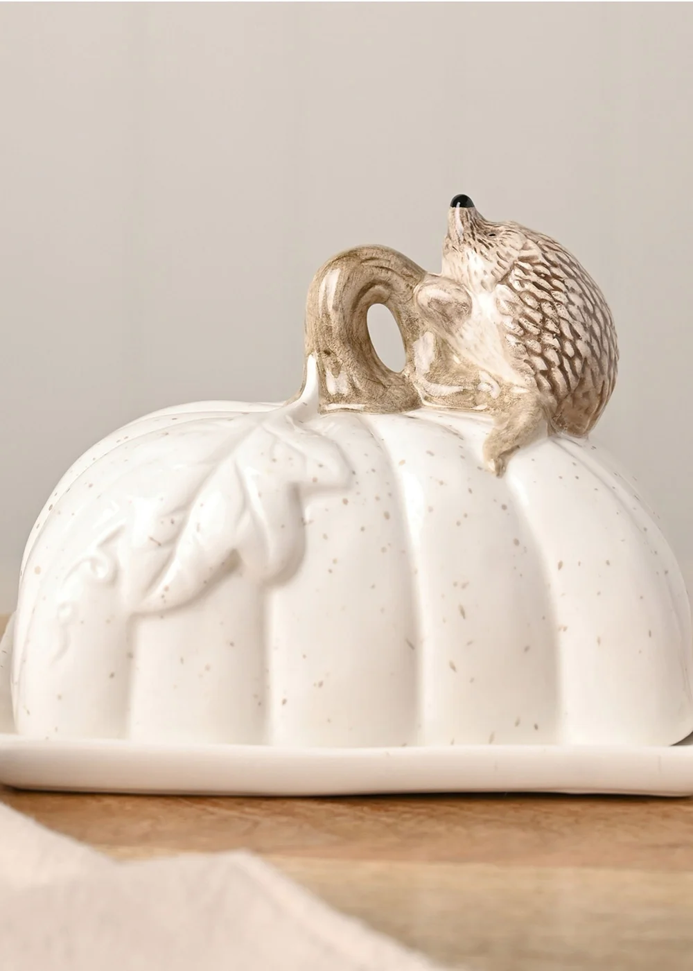 Country Living White Hedgehog Butter Dish - One Size Image 1