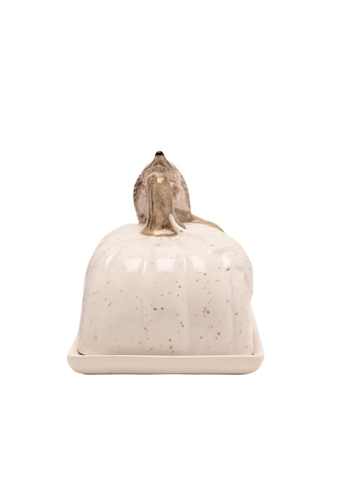 Country Living White Hedgehog Butter Dish - One Size Image 3