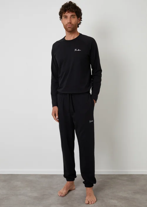 Threadbare Black Sweatshirt & Jogger Lounge Set - Extra Large Image 3