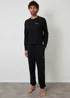 Threadbare Black Sweatshirt & Jogger Lounge Set - Extra Large Image 3