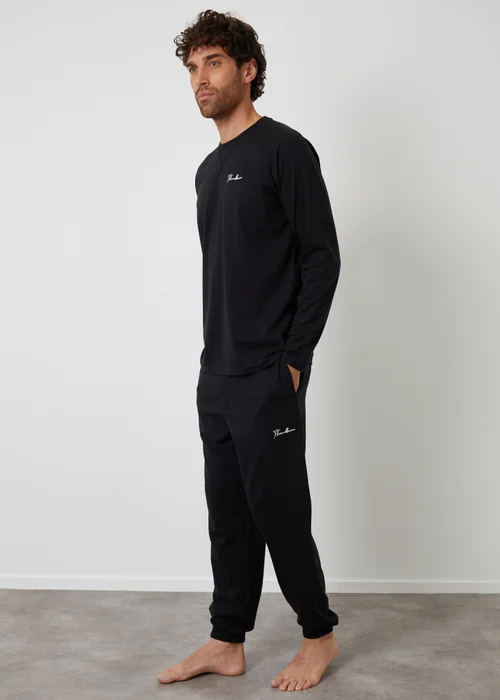 Threadbare Black Sweatshirt & Jogger Lounge Set - Extra Large Image 1
