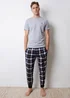 Threadbare Grey Cotton Blend Short Sleeve Check Pyjama Set - XXL Image 3