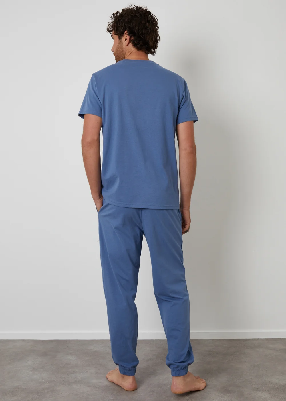 Threadbare Blue Peached Cotton Short Sleeve Pyjama Set - Extra Large Image 2