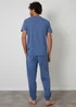 Threadbare Blue Peached Cotton Short Sleeve Pyjama Set - Extra Large Image 2