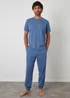 Threadbare Blue Peached Cotton Short Sleeve Pyjama Set - Extra Large Image 3