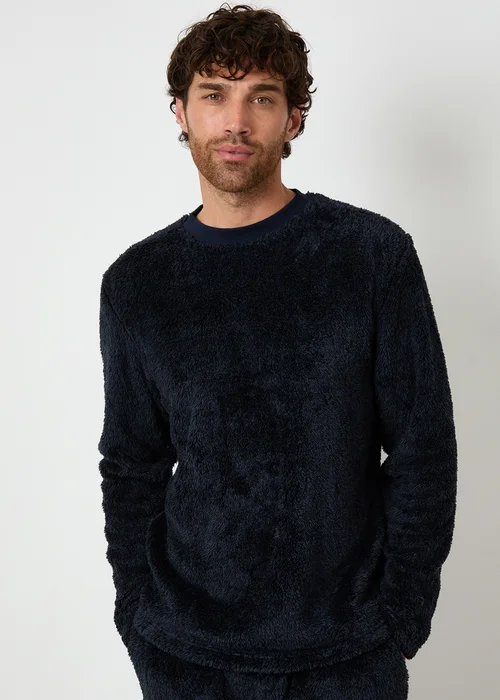 Threadbare Navy Two Tone Borg Loungewear Set - XXL Image 3