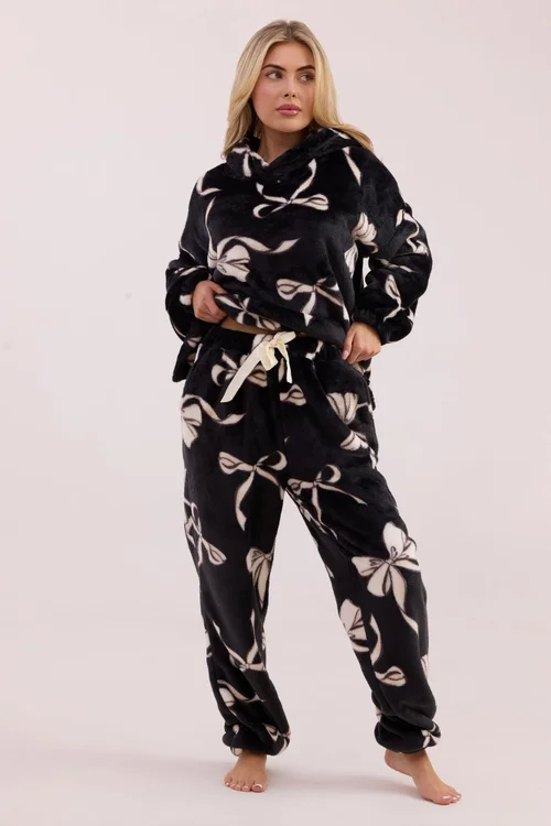 JimJam Black & White Bow Print Twosie - Small/Medium Image 1