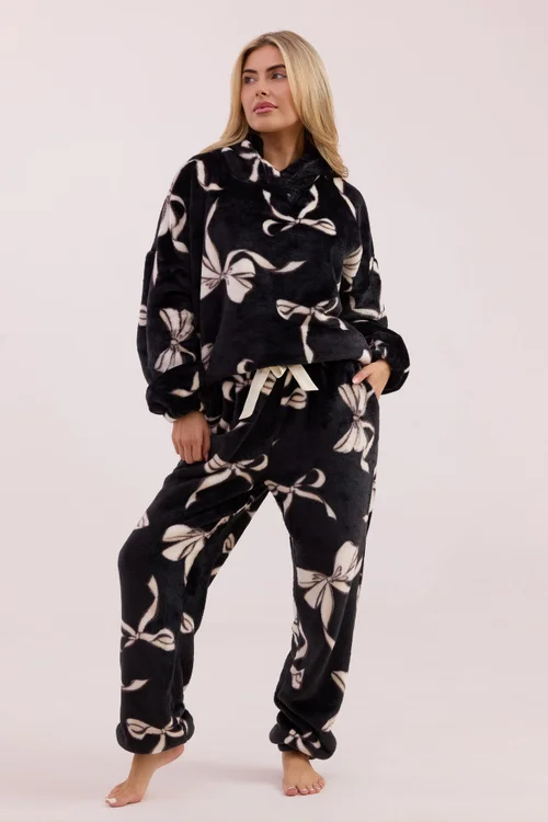 JimJam Black & White Bow Print Twosie - Small/Medium Image 3