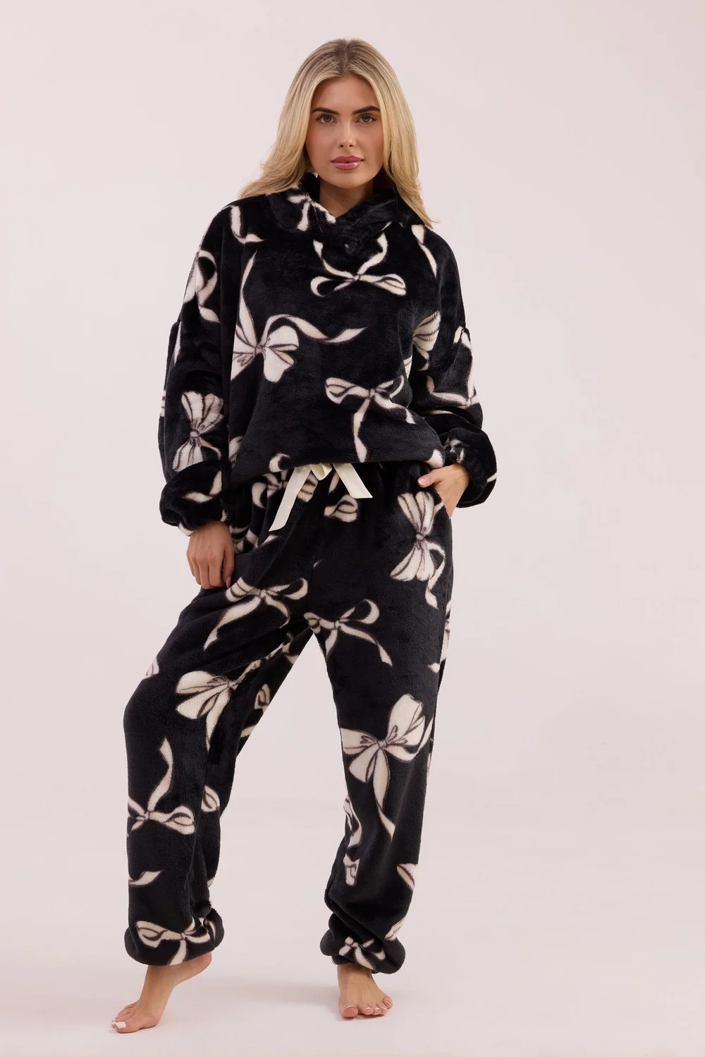 JimJam Black & White Bow Print Twosie - Small/Medium Image 2