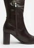 Where's That From Hawthorn Brown PU Block Heel Boots - Size 8 Image 5