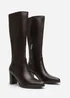 Where's That From Hawthorn Brown PU Block Heel Boots - Size 8 Image 3