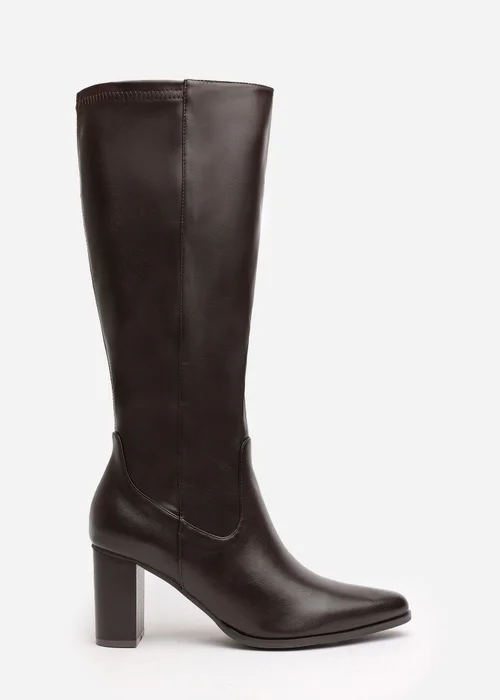 Where's That From Hawthorn Brown PU Block Heel Boots - 8 Image 1