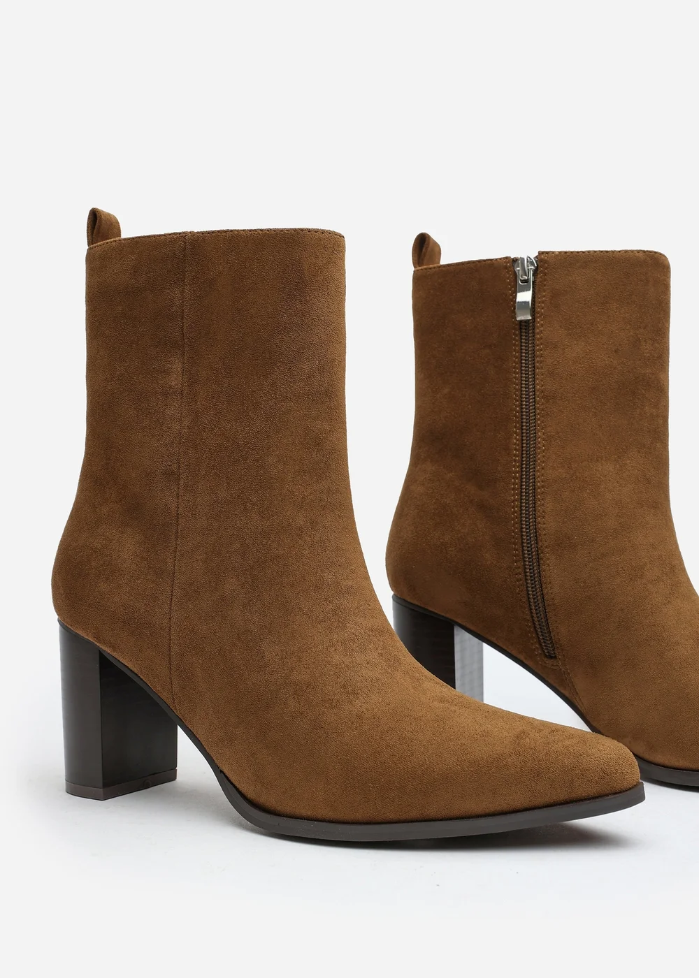 Where's That From North Khaki Faux Suede Block Heel Boots - 8 Image 3