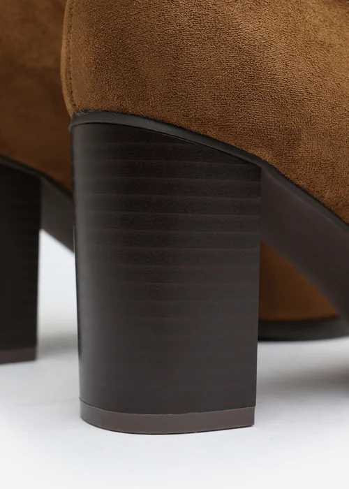 Where's That From North Khaki Faux Suede Block Heel Boots - 8 Image 5