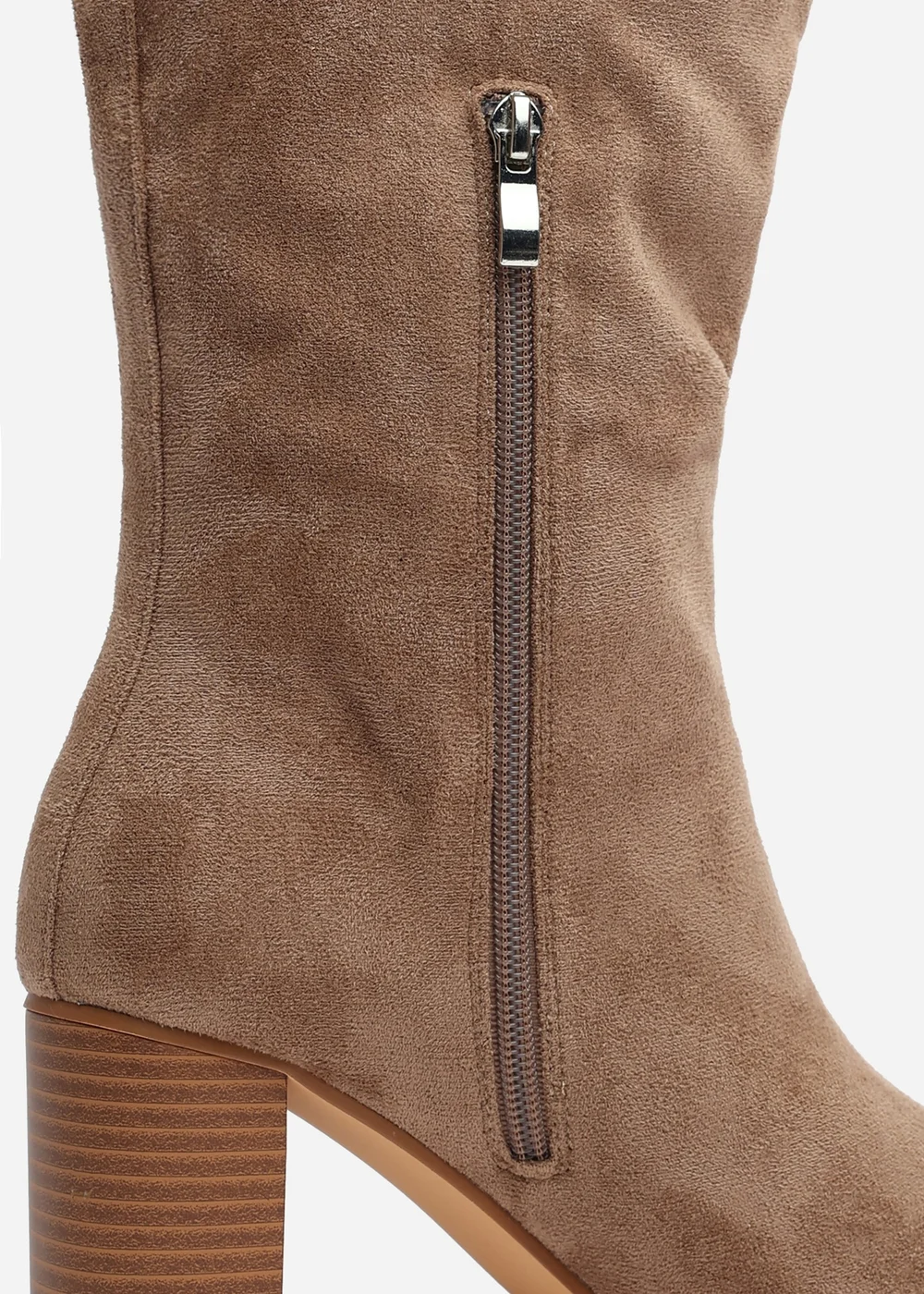 Where's That From Elder Camel Faux Suede Block Heel Boots - 3 Image 5