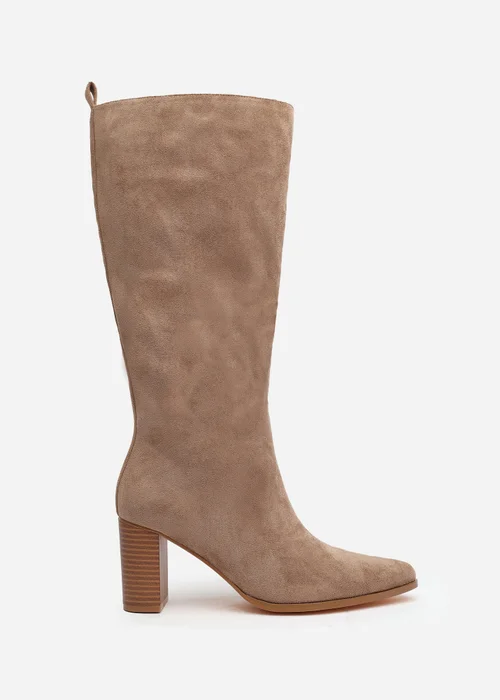 Where's That From Elder Camel Suede Block Heel Boots - Size 3 Image 2
