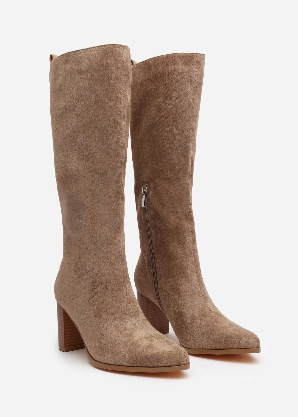 Where's That From Elder Camel Faux Suede Block Heel Boots - 3 Image 3