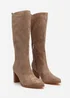 Where's That From Elder Camel Suede Block Heel Boots - Size 3 Image 3