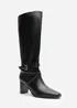 Where's That From Yvette Black PU Knee High Boots - Size 3 Image 3