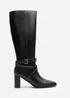 Where's That From Yvette Black PU Knee High Boots - Size 3 Image 2