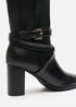 Where's That From Yvette Black PU Knee High Boots - Size 3 Image 5