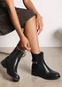 Where's That From Quilla Black PU Ankle Boot - Size 4 Image 6