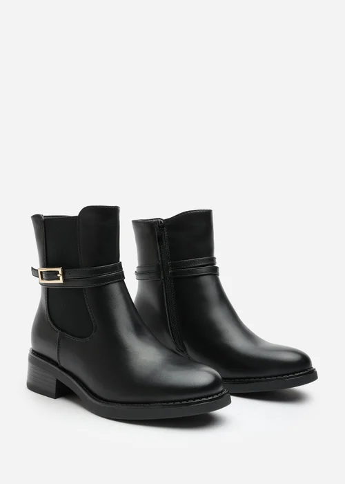 Where's That From Quilla Black PU Ankle Boot - Size 4 Image 3