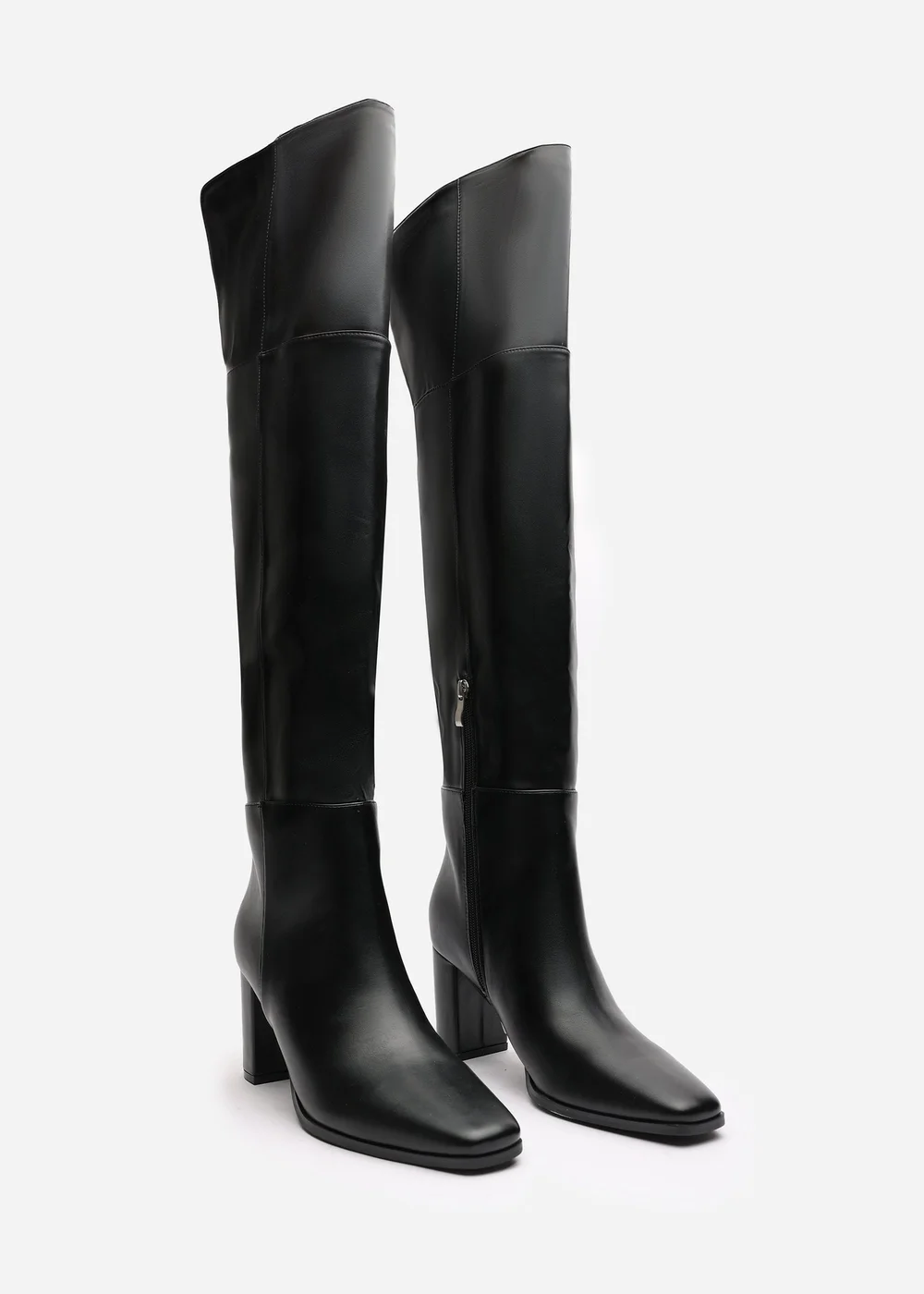Where's That From Xenia Black PU Over The Knee Boots - 6 Image 4