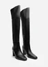 Where's That From Xenia Black PU Over The Knee Boots - Size 7 Image 4