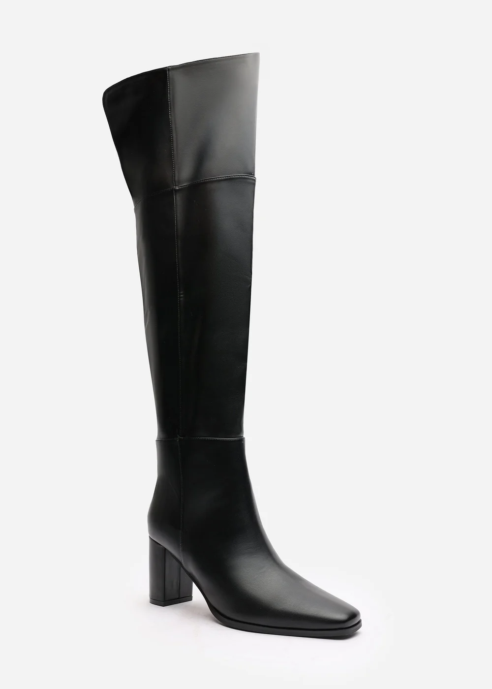 Where's That From Xenia Black PU Over The Knee Boots - 6 Image 3