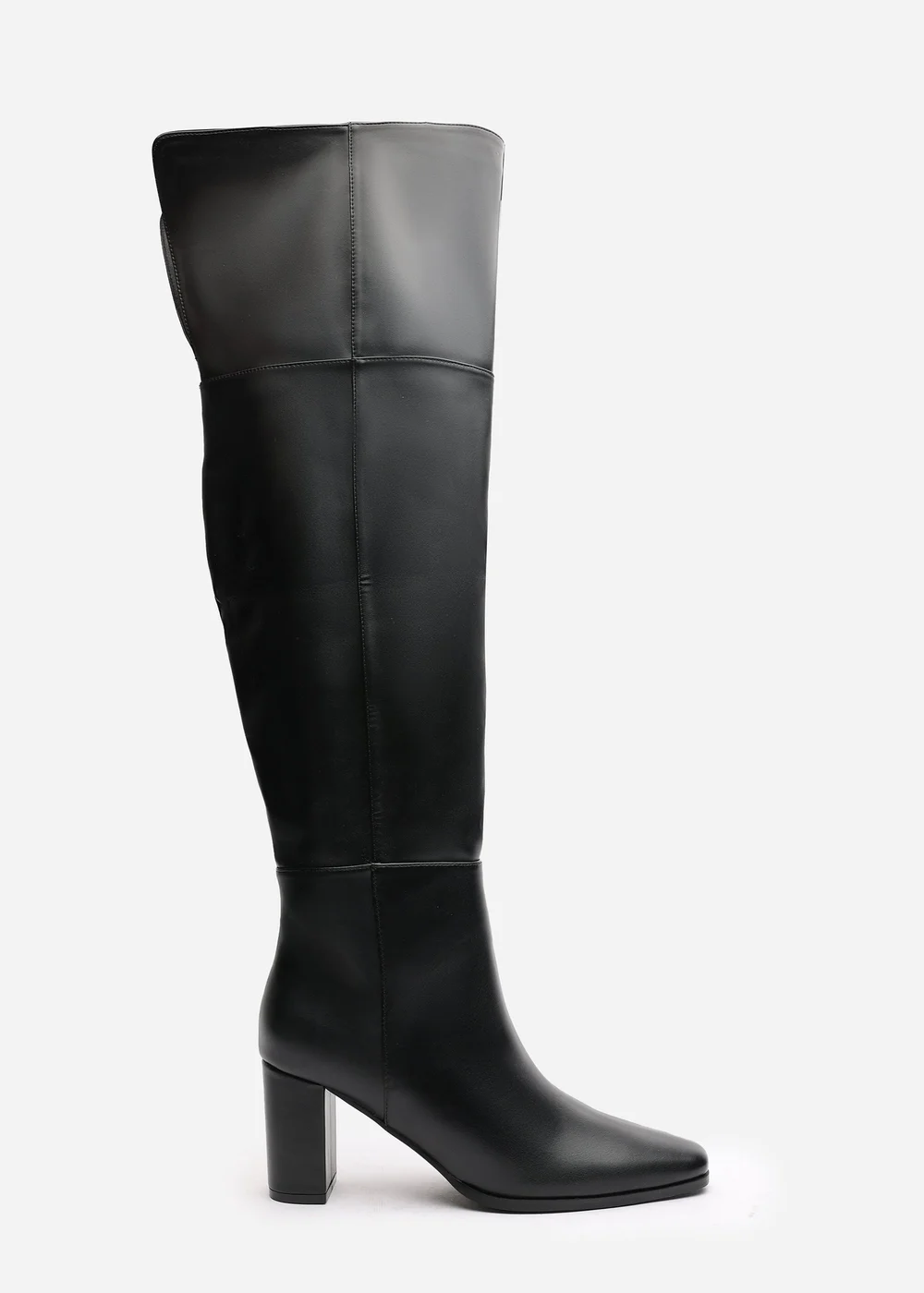 Where's That From Xenia Black PU Over The Knee Boots - 6 Image 1
